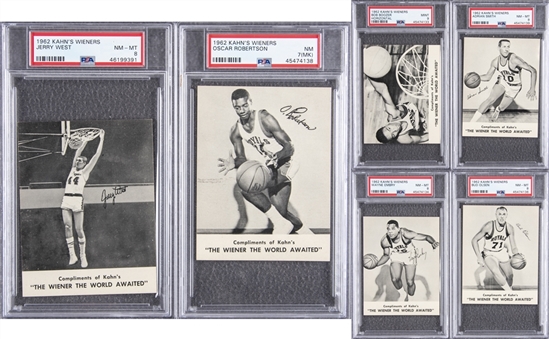 1962/63 Kahns Basketball Complete Set (11) Including Jerry West PSA NM-MT 8 Example! - #1 on the PSA Set Registry! 